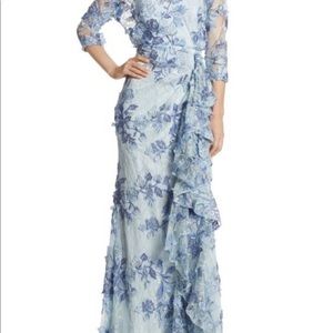 Badgley mischka floral applique gown